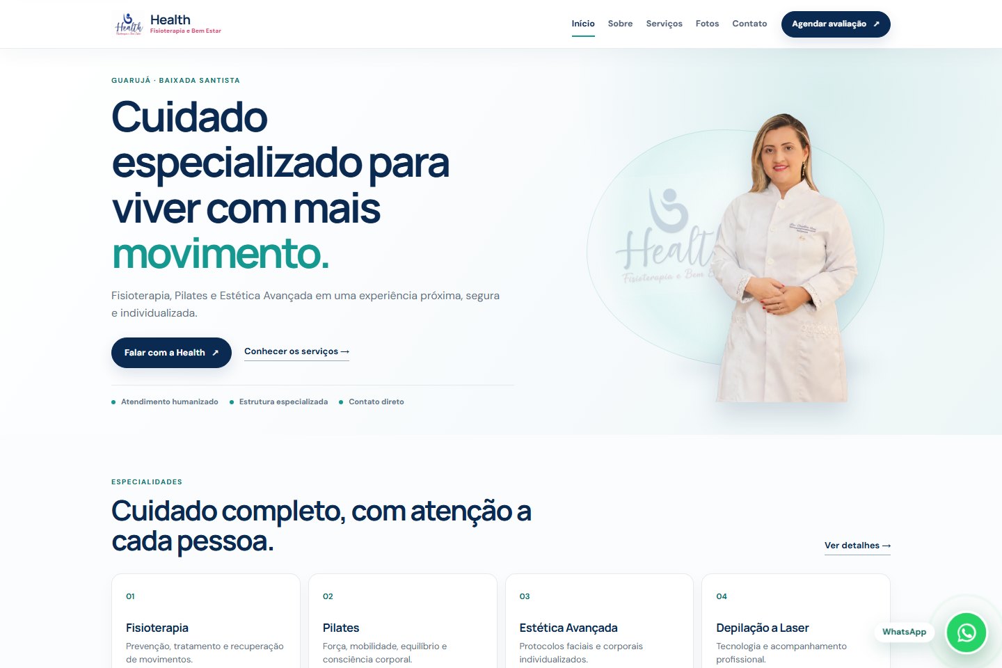 Site Health Fisioterapia e Bem-Estar
